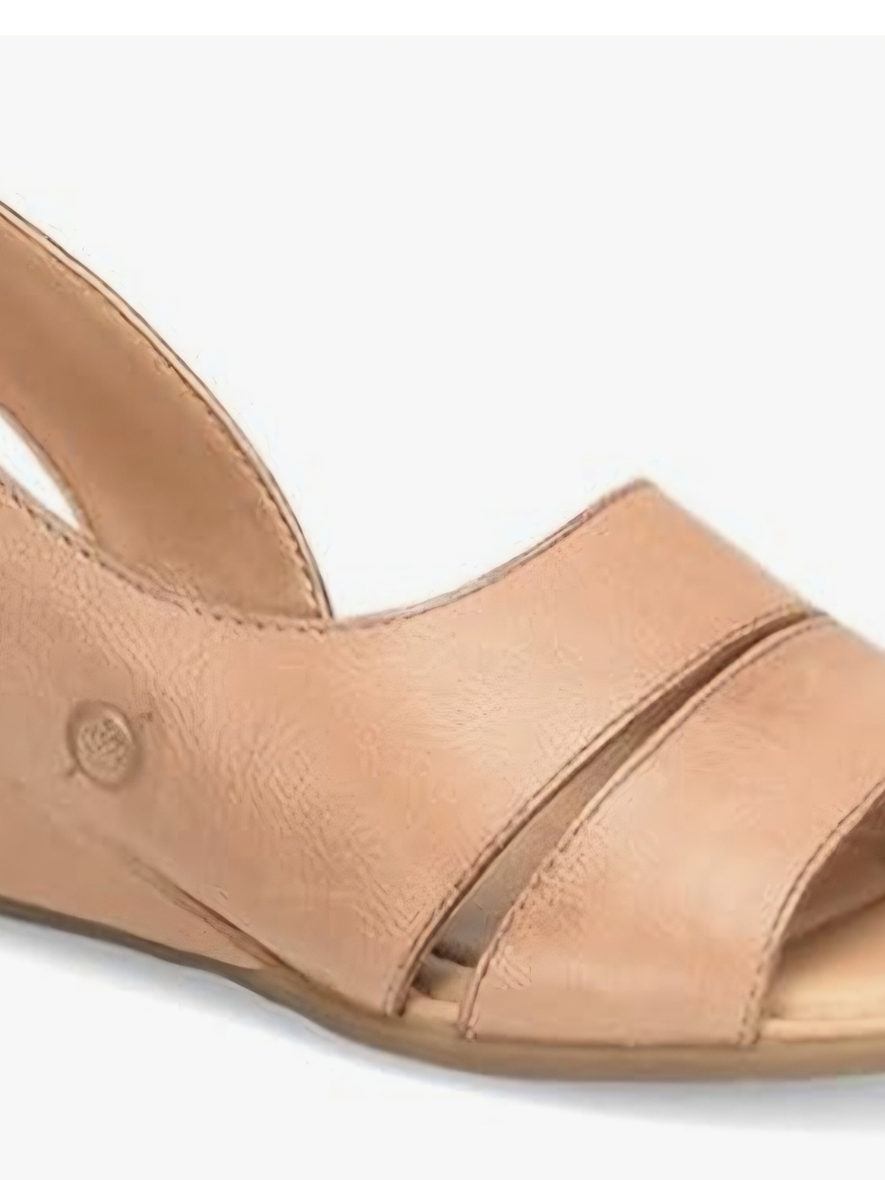 Born Women's Peep-Toe Wedge Sandal in Light Tan